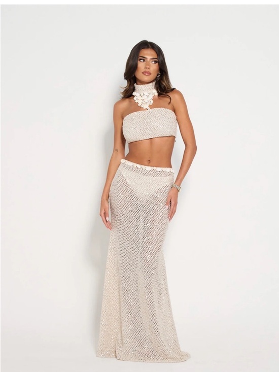 Gypsabella Dresses & Skirts - Neutral Crochet Two-Piece Skirt Set – Beige